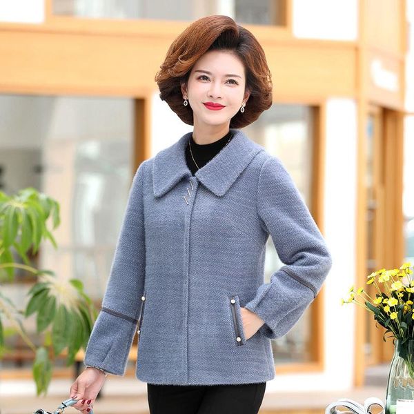 women's wool & blends middle aged women imitation mink velvet coats autumn and winter jacket large size short woolen coat female thicke, Black
women's wool & blends middle aged women imitation mink velvet coats autumn and winter jacket large size short woolen coat female thicke, Black