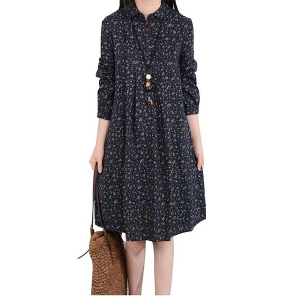 casual dresses cotton and linen large size women's dress spring autumn print flower long sleeves loose floral shirt vestidos f782, Black;gray
casual dresses cotton and linen large size women's dress spring autumn print flower long sleeves loose floral shirt vestidos f782, Black;gray