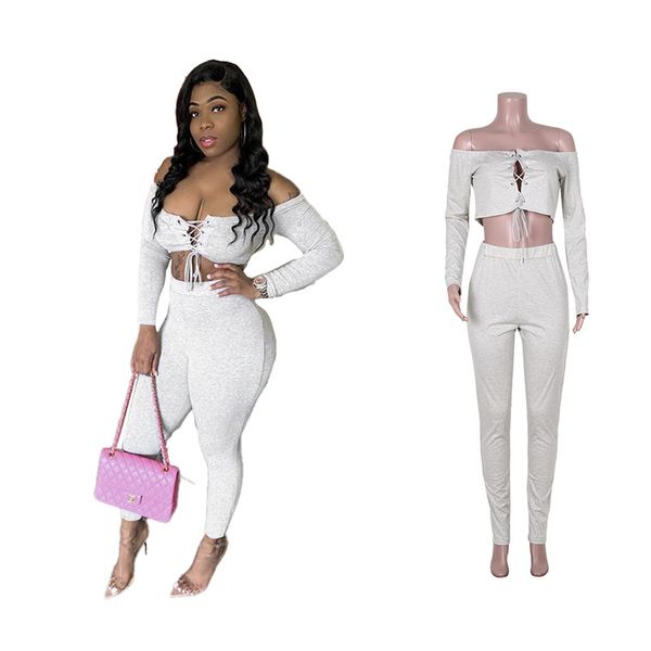 2021 spring and summer women's solid color chest strap two-piece long sleeve suit, White
2021 spring and summer women's solid color chest strap two-piece long sleeve suit, White