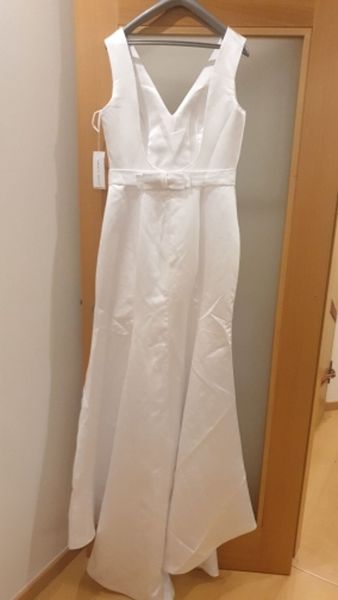 2021 new satin simple mermaid long wedding es backless bow sash beach bride gown vestido noiva robe de mariee u52r, White
2021 new satin simple mermaid long wedding es backless bow sash beach bride gown vestido noiva robe de mariee u52r, White
