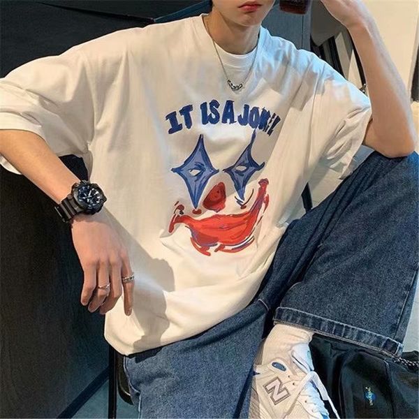 cartoon printed t-shirt men's summer fashion brand handsome hip hop short sleeve loose half sleeve, White;black
cartoon printed t-shirt men's summer fashion brand handsome hip hop short sleeve loose half sleeve, White;black