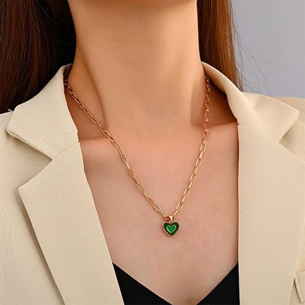 chains bohemia two color love heart pendant necklace for women gold chain statement drip oil jewelry neck accessories, Silver
chains bohemia two color love heart pendant necklace for women gold chain statement drip oil jewelry neck accessories, Silver