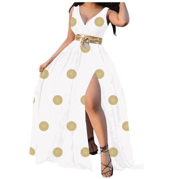 casual dresses dot print women dress sleeveless high waist v-neck split maxi active wear long club night party beach, Black;gray
casual dresses dot print women dress sleeveless high waist v-neck split maxi active wear long club night party beach, Black;gray