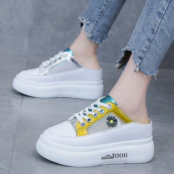 slippers 2021 summer half baotou without heel inside increase women's sneakers outdoor leather walking shoes woman sandals, Black
slippers 2021 summer half baotou without heel inside increase women's sneakers outdoor leather walking shoes woman sandals, Black