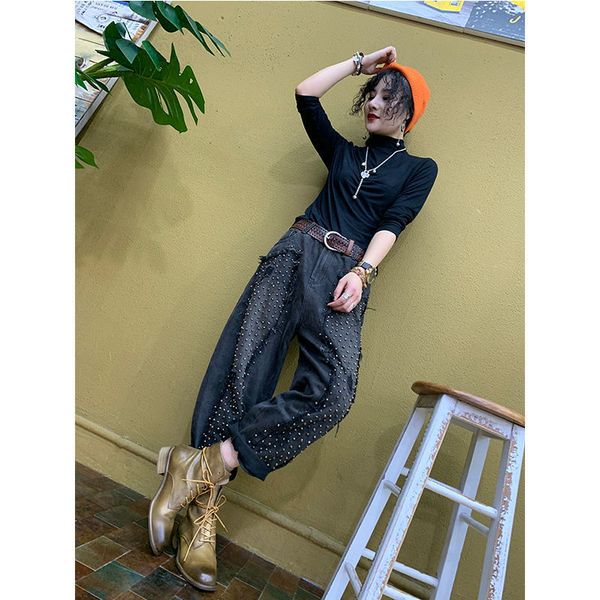 women brim with thin waist elastic waistbands denim denims from beading women's broad-legged pants winter jeans y465 x3dh, Blue
women brim with thin waist elastic waistbands denim denims from beading women's broad-legged pants winter jeans y465 x3dh, Blue