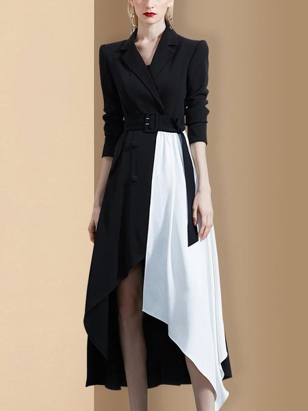 women's trench coats high end temperament goddess model irregular contrast color windbreaker winter 2021 waist closing long double row, Tan;black
women's trench coats high end temperament goddess model irregular contrast color windbreaker winter 2021 waist closing long double row, Tan;black