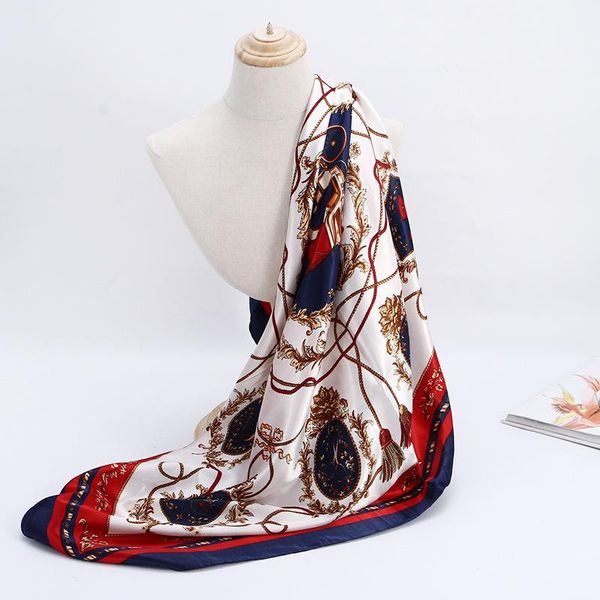 scarves fashion silk satin hijab scarf for women square shawls and wraps 90*90cm luxury neckerchief hair scarfs ladies head, Blue;gray
scarves fashion silk satin hijab scarf for women square shawls and wraps 90*90cm luxury neckerchief hair scarfs ladies head, Blue;gray