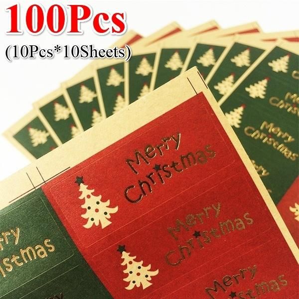 100 pcs/lot merry christmas package seal sticker christmas tree gift label sticker scrapbooking for party decoration
100 pcs/lot merry christmas package seal sticker christmas tree gift label sticker scrapbooking for party decoration