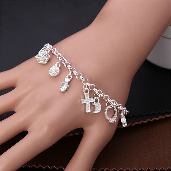 jewelry 925 silver temperament 13 pendant bracelet women's multi element fashion simple jewelry, Black
jewelry 925 silver temperament 13 pendant bracelet women's multi element fashion simple jewelry, Black