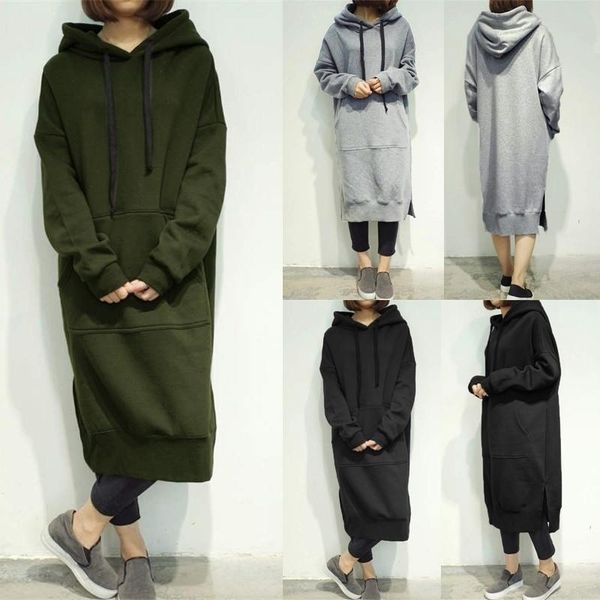 women's hoodies & sweatshirts women long autumn winter solid color casual loose hooded baggy pullover oversized sweatshirt hoodie dress, Black
women's hoodies & sweatshirts women long autumn winter solid color casual loose hooded baggy pullover oversized sweatshirt hoodie dress, Black