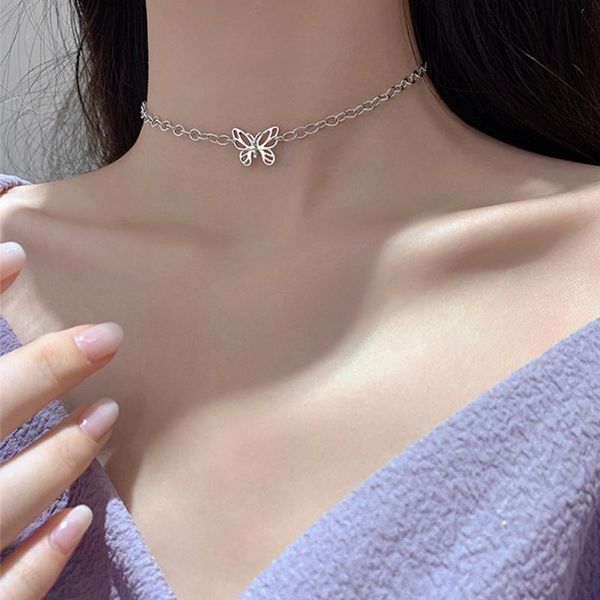 pendant necklaces temperament accessories elegant women jewelry collares clavicle chains butterfly necklace choker, Silver
pendant necklaces temperament accessories elegant women jewelry collares clavicle chains butterfly necklace choker, Silver