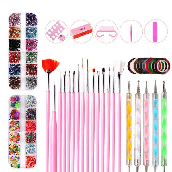 nail art kits manicure set kit professional tool for beginner practice brushes block file decoration box packing nails rod
nail art kits manicure set kit professional tool for beginner practice brushes block file decoration box packing nails rod
