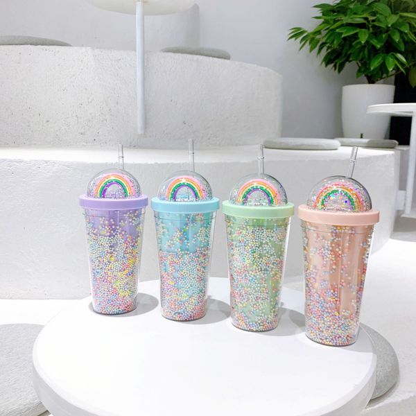 450ml rainbow cup mugs double plastic with straws pet material for kids girlfirend gift products
450ml rainbow cup mugs double plastic with straws pet material for kids girlfirend gift products