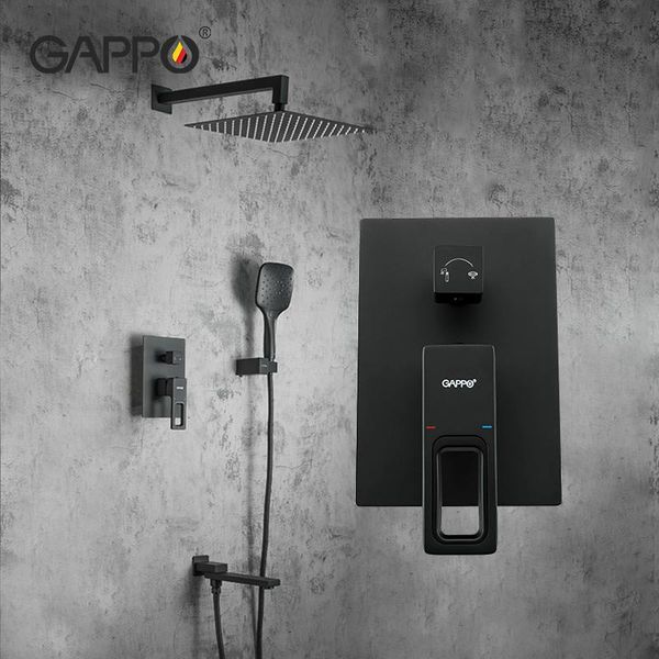 gappo shower system bathroom black rainfall shower mixer wall mounted concealed tap with hand sprayer
gappo shower system bathroom black rainfall shower mixer wall mounted concealed tap with hand sprayer