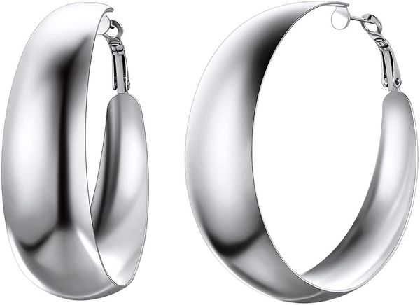 hoop & huggie gpunk fashion round earrings for women stainless steel/18k gold/black plated big earring hoops fit sensitive ears, Golden;silver
hoop & huggie gpunk fashion round earrings for women stainless steel/18k gold/black plated big earring hoops fit sensitive ears, Golden;silver
