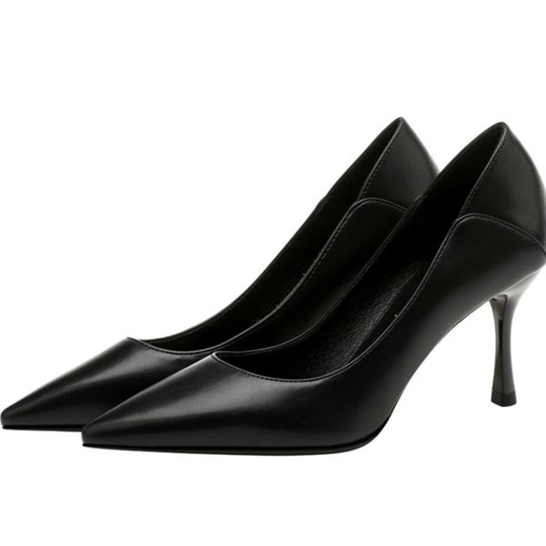 dress shoes soft leather non-wearing high heels women's stiletto heel summer soft-soled work pointed toe professional sh n13, Black
dress shoes soft leather non-wearing high heels women's stiletto heel summer soft-soled work pointed toe professional sh n13, Black