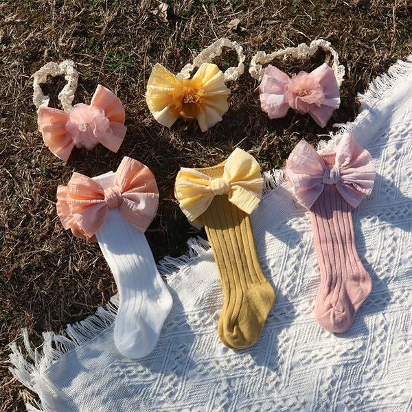 2pcs set newborn baby girls socks with bowknot lace head wrap headband sweet full month hand gift kids knee socks accessories, Pink;yellow
2pcs set newborn baby girls socks with bowknot lace head wrap headband sweet full month hand gift kids knee socks accessories, Pink;yellow
