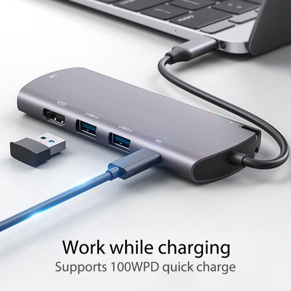 hubs 6 in 1 type-c hub usb 3.0 m.2 ngff hdd enclosure portable dual ssd docking station pd fast charging computer accessories
hubs 6 in 1 type-c hub usb 3.0 m.2 ngff hdd enclosure portable dual ssd docking station pd fast charging computer accessories