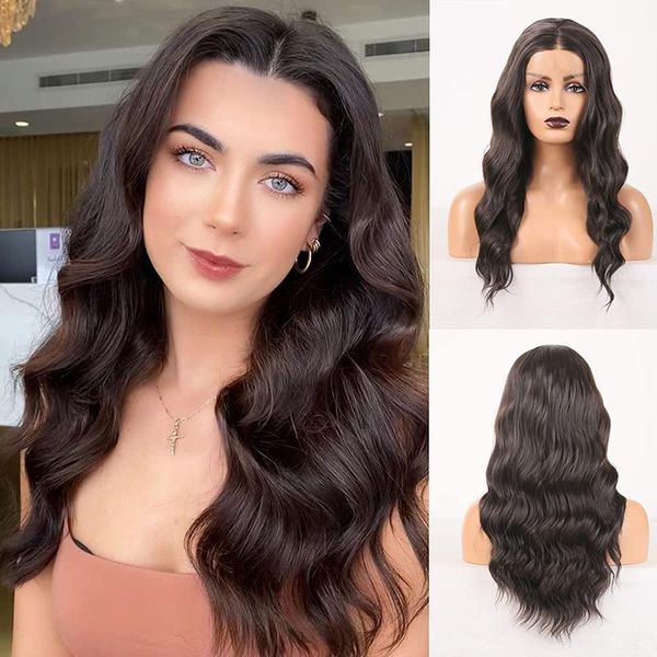 synthetic wigs aimeya brown body wave lace front wig for women middle part glueless high temperature daily wear cosplay, Black
synthetic wigs aimeya brown body wave lace front wig for women middle part glueless high temperature daily wear cosplay, Black