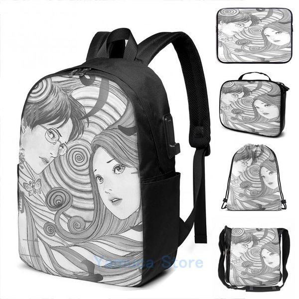 backpack funny graphic print junji ito uzumaki (black and white) usb charge men school bags women bag travel laptop 
backpack funny graphic print junji ito uzumaki (black and white) usb charge men school bags women bag travel laptop