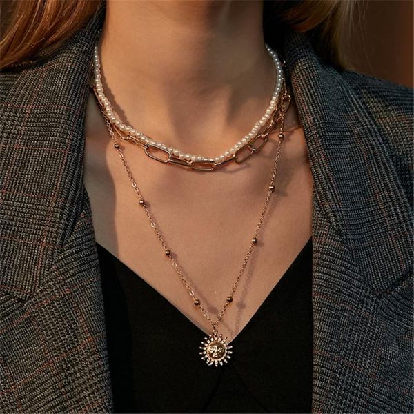 chokers fashion multi layer long sun necklaces pendant bohemian necklace for women bijoux jewelry accessories pearl thick chain, Golden;silver
chokers fashion multi layer long sun necklaces pendant bohemian necklace for women bijoux jewelry accessories pearl thick chain, Golden;silver
