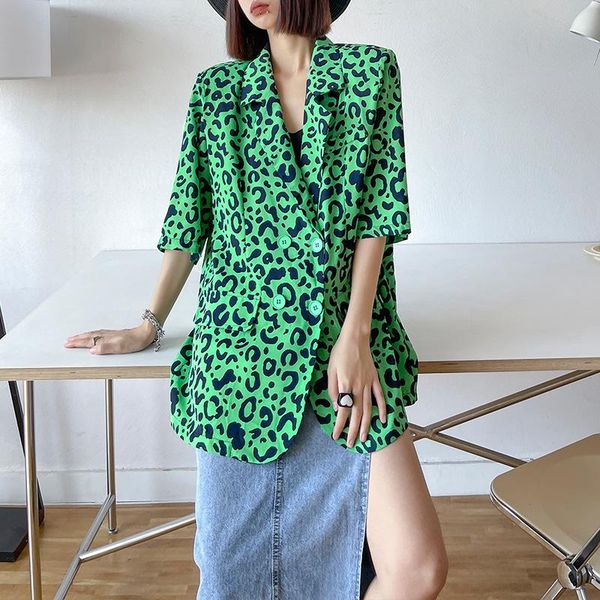 women's suits & blazers summer leopard blazer women 2021 thin plus size short sleeve chic print double breasted loose suit jaket coat s, White;black
women's suits & blazers summer leopard blazer women 2021 thin plus size short sleeve chic print double breasted loose suit jaket coat s, White;black