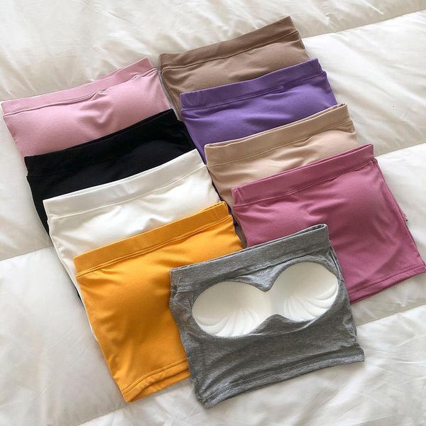 women's tanks & camis summer women tank crop seamless lingerie solid korean casual tube female sleeveless bandeau slim vest, White
women's tanks & camis summer women tank crop seamless lingerie solid korean casual tube female sleeveless bandeau slim vest, White