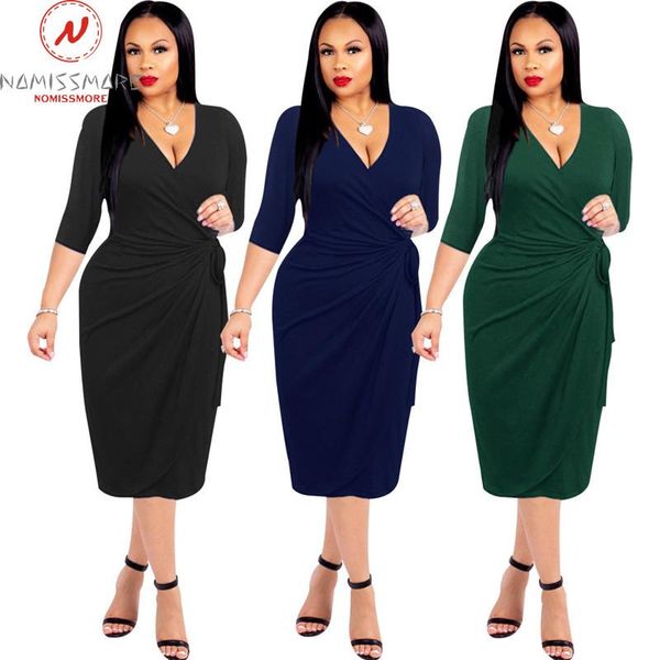 casual dresses elegant women solid color pencil dress kink design bandage decor v-neck three quarter sleeve mid waist autumn slim hips, Black;gray
casual dresses elegant women solid color pencil dress kink design bandage decor v-neck three quarter sleeve mid waist autumn slim hips, Black;gray