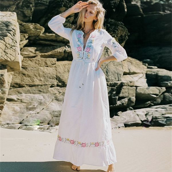 2021 new white cotton embroidery maxi dress women vintage long sleeve o neck drawstring waist beach autumn spring vestidos p3vh
2021 new white cotton embroidery maxi dress women vintage long sleeve o neck drawstring waist beach autumn spring vestidos p3vh