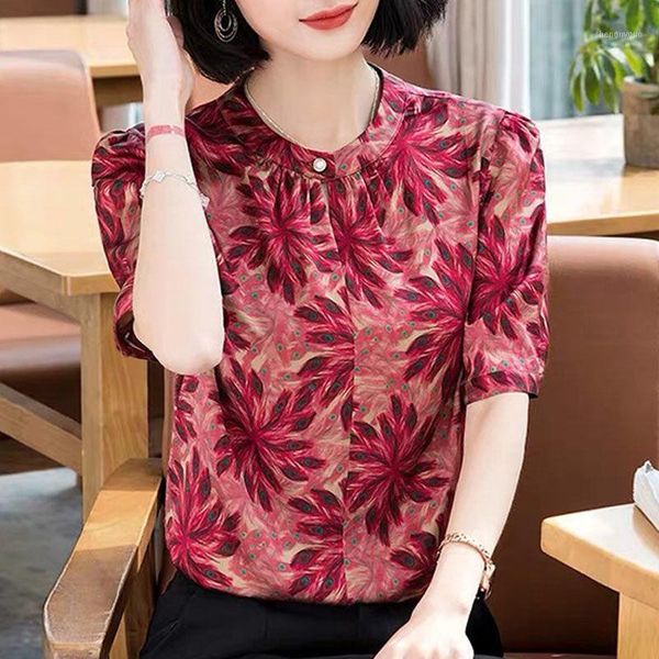fashion elegant women's printing loose o-neck blouses temperament short sleeve casual chiffon df3231 & shirts, White
fashion elegant women's printing loose o-neck blouses temperament short sleeve casual chiffon df3231 & shirts, White