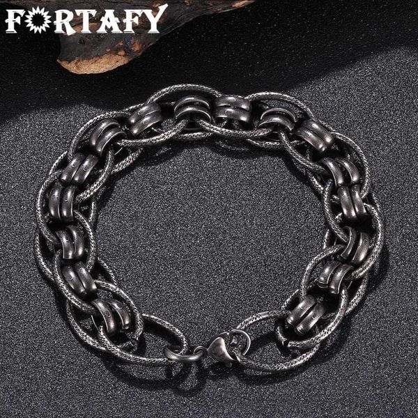 link, chain fortafy retro stainless steel link bracelet men punk hand bangle trendy wrist jewelry for birthday gifts frgs0065, Black
link, chain fortafy retro stainless steel link bracelet men punk hand bangle trendy wrist jewelry for birthday gifts frgs0065, Black