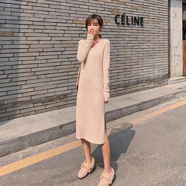 casual dresses sweater dress women 2021 winter loose v-neck maxi split knit female long party, Black;gray
casual dresses sweater dress women 2021 winter loose v-neck maxi split knit female long party, Black;gray