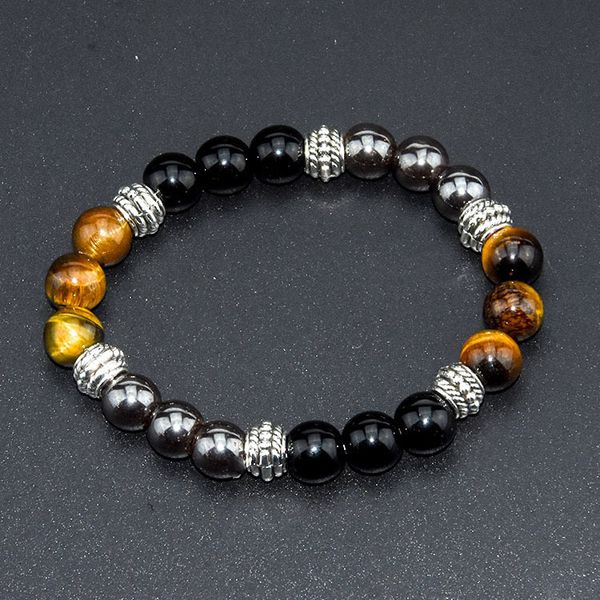 bracelet black frosted stone tiger eye alloy black agate hand ornament, Golden;silver
bracelet black frosted stone tiger eye alloy black agate hand ornament, Golden;silver