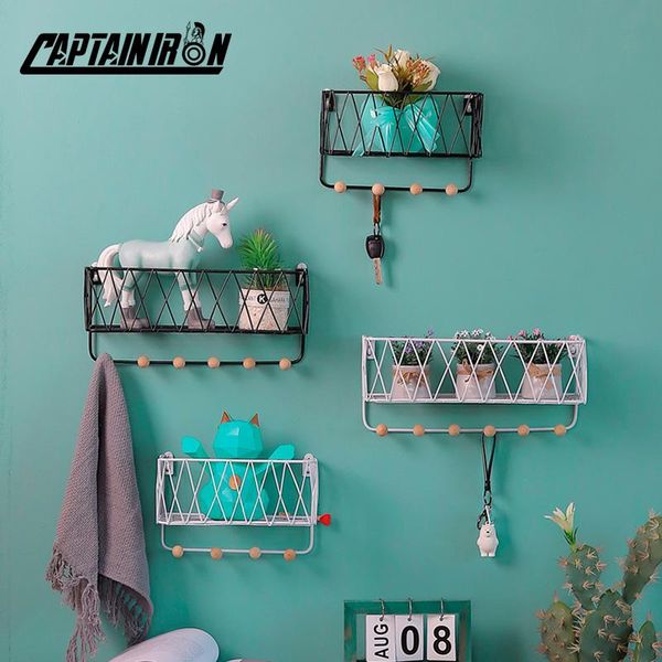 captainiron decorative wall shelves iron wall hanging shelf with hooks scandinavian style home decor metal craft decoration
captainiron decorative wall shelves iron wall hanging shelf with hooks scandinavian style home decor metal craft decoration