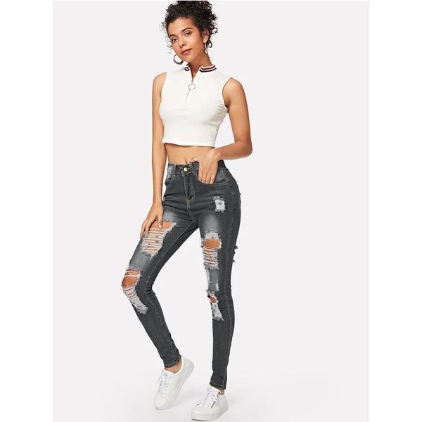 women's jeans black and blue casual medium rise ripped skinny chic pencil pants
women's jeans black and blue casual medium rise ripped skinny chic pencil pants