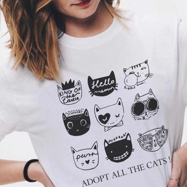 women's t-shirt women cartoon cats print t shirt female summer cute aesthetic funny tshirt casual cotton short sleeve tee streetwear to, White
women's t-shirt women cartoon cats print t shirt female summer cute aesthetic funny tshirt casual cotton short sleeve tee streetwear to, White