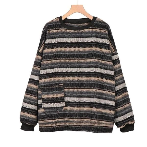 women's sweaters casual pullover women stripe sweater vintage knitted o neck loose long sleeve kintwear sueter de mujer, White;black
women's sweaters casual pullover women stripe sweater vintage knitted o neck loose long sleeve kintwear sueter de mujer, White;black