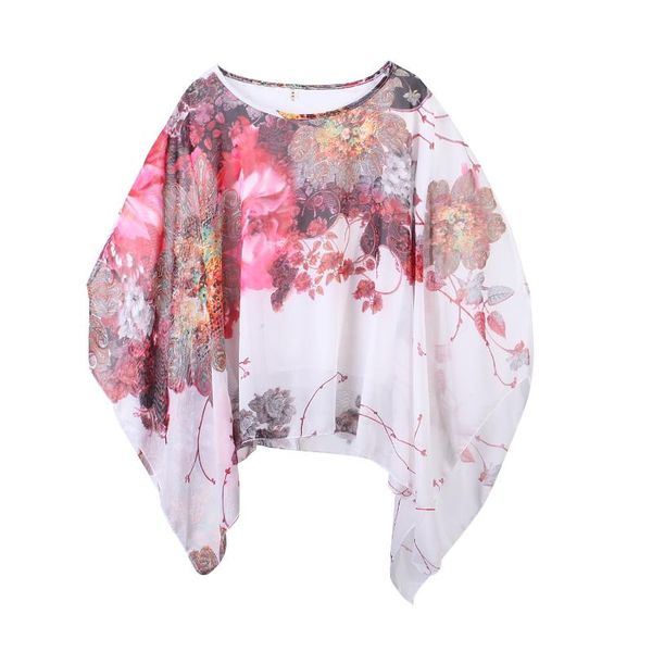 women's blouses & shirts 2021 summer casual fashion floral women batwing sleeve loose chiffon printed o neck blouse, White
women's blouses & shirts 2021 summer casual fashion floral women batwing sleeve loose chiffon printed o neck blouse, White
