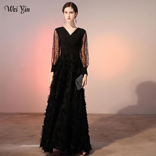 party dresses wei yin ae0268 black long evening dress 2021 elegant sleeve lace formal fashion v-neck women gown, White;black
party dresses wei yin ae0268 black long evening dress 2021 elegant sleeve lace formal fashion v-neck women gown, White;black