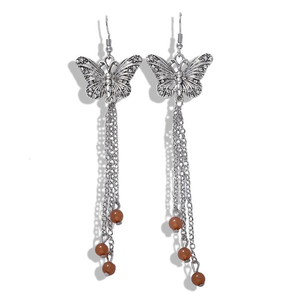 korean wanghong super fairy butterfly chain earrings women's new fashion personality alloy long earhook, Silver
korean wanghong super fairy butterfly chain earrings women's new fashion personality alloy long earhook, Silver