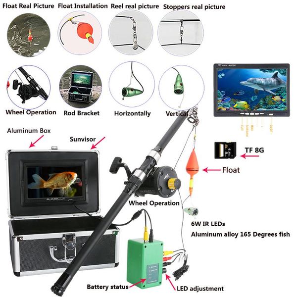 cameras sea wheel 7" inch dvr recorder 1000tvl underwater fishing video camera kit 6w led infrared lamp lights fish finder lake u
cameras sea wheel 7" inch dvr recorder 1000tvl underwater fishing video camera kit 6w led infrared lamp lights fish finder lake u