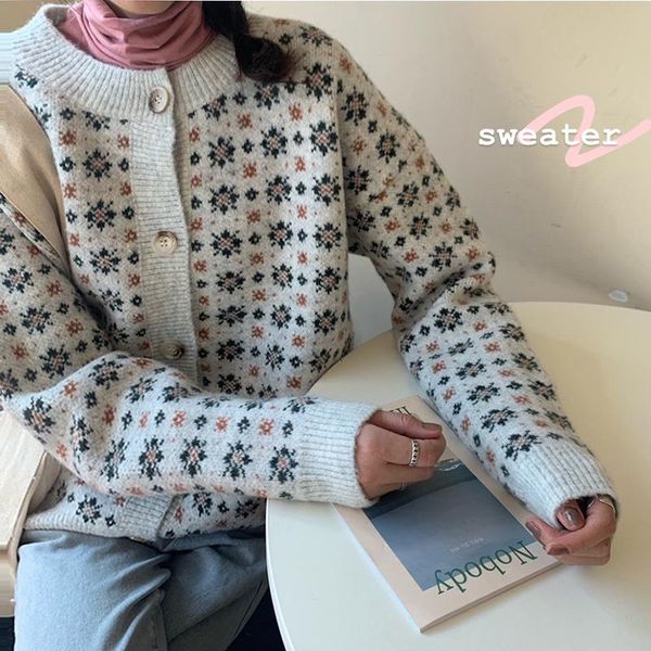 women's knits & tees autumn leisure retro jacquard snowflake knitted sweater open stitch jacket round neck long sleeve fashion warm, White
women's knits & tees autumn leisure retro jacquard snowflake knitted sweater open stitch jacket round neck long sleeve fashion warm, White
