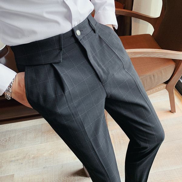 men's pants formal for british business casual slim plaid korean style all-match straight pant fashion men suit vz49, Black
men's pants formal for british business casual slim plaid korean style all-match straight pant fashion men suit vz49, Black