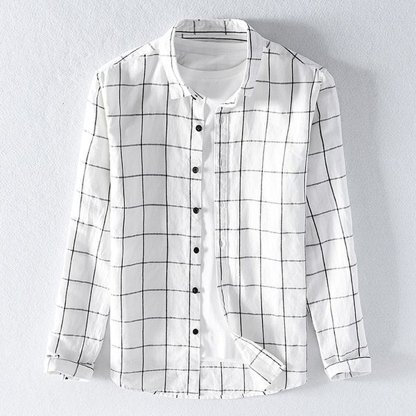 2021 new de manga comprida casual linho camisa masculina marca moda primavera branco xadrez camisas para homem 4t8o, White
2021 new de manga comprida casual linho camisa masculina marca moda primavera branco xadrez camisas para homem 4t8o, White
