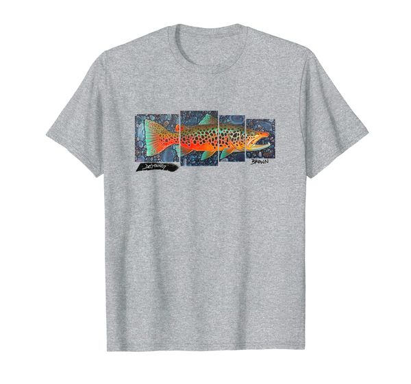 brown trout fish art t-shirt derek deyoung fisherman gift, White;black
brown trout fish art t-shirt derek deyoung fisherman gift, White;black