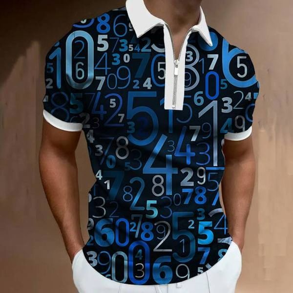 auspicious pattern men's zipper polo shirt comfortable breathable fashionable cool daily travel work party, White;black
auspicious pattern men's zipper polo shirt comfortable breathable fashionable cool daily travel work party, White;black