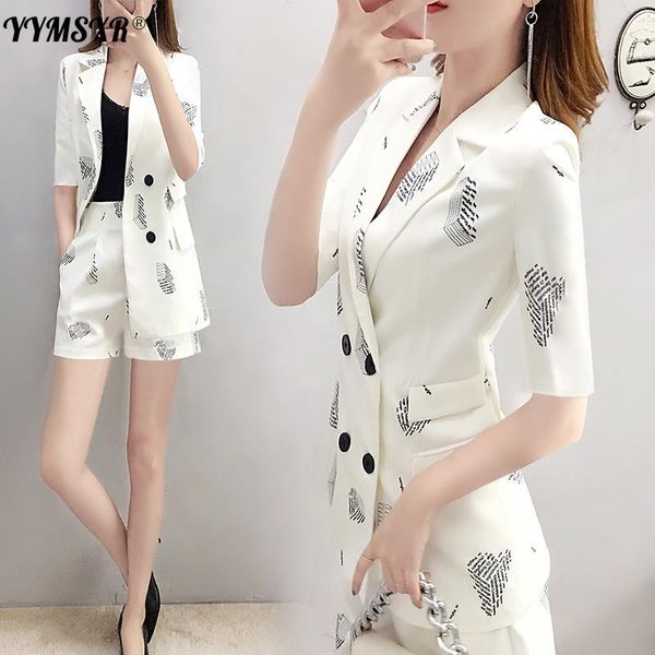 women's two piece pants fashion suit shorts women summer 2021 korean style temperament short-sleeved jacket two-piece, White
women's two piece pants fashion suit shorts women summer 2021 korean style temperament short-sleeved jacket two-piece, White