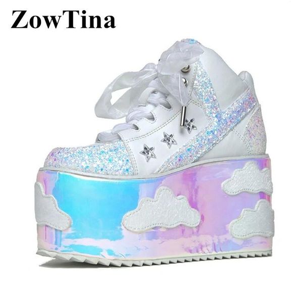 dress shoes white leather women platform sneakers lace up casual high heels clouds design espadrilles sequins zapatillas femmes creepers, Black
dress shoes white leather women platform sneakers lace up casual high heels clouds design espadrilles sequins zapatillas femmes creepers, Black