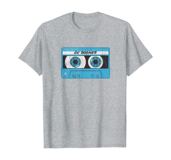 ok boomer millenial cassette tape vintage t-shirt, White;black 
ok boomer millenial cassette tape vintage t-shirt, White;black
