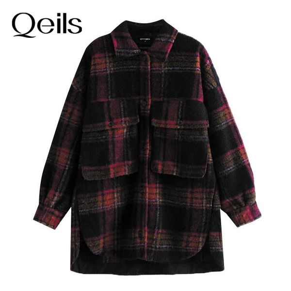 women's jackets qeils women fashion oversized check wool jacket coat turn-down collar casual long sleeve pockets female outerwear chic, Black;brown
women's jackets qeils women fashion oversized check wool jacket coat turn-down collar casual long sleeve pockets female outerwear chic, Black;brown